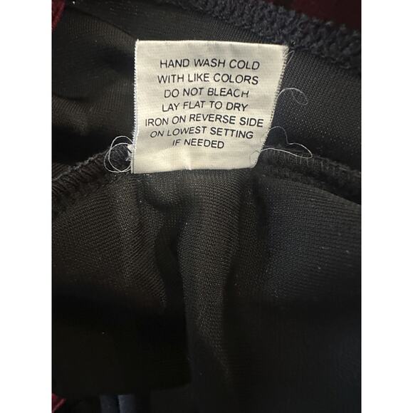 Choices Velvet Faux Wrap Blouse Lined Top Red Black Goth Vamp Whimsigoth Large - Picture 11 of 16